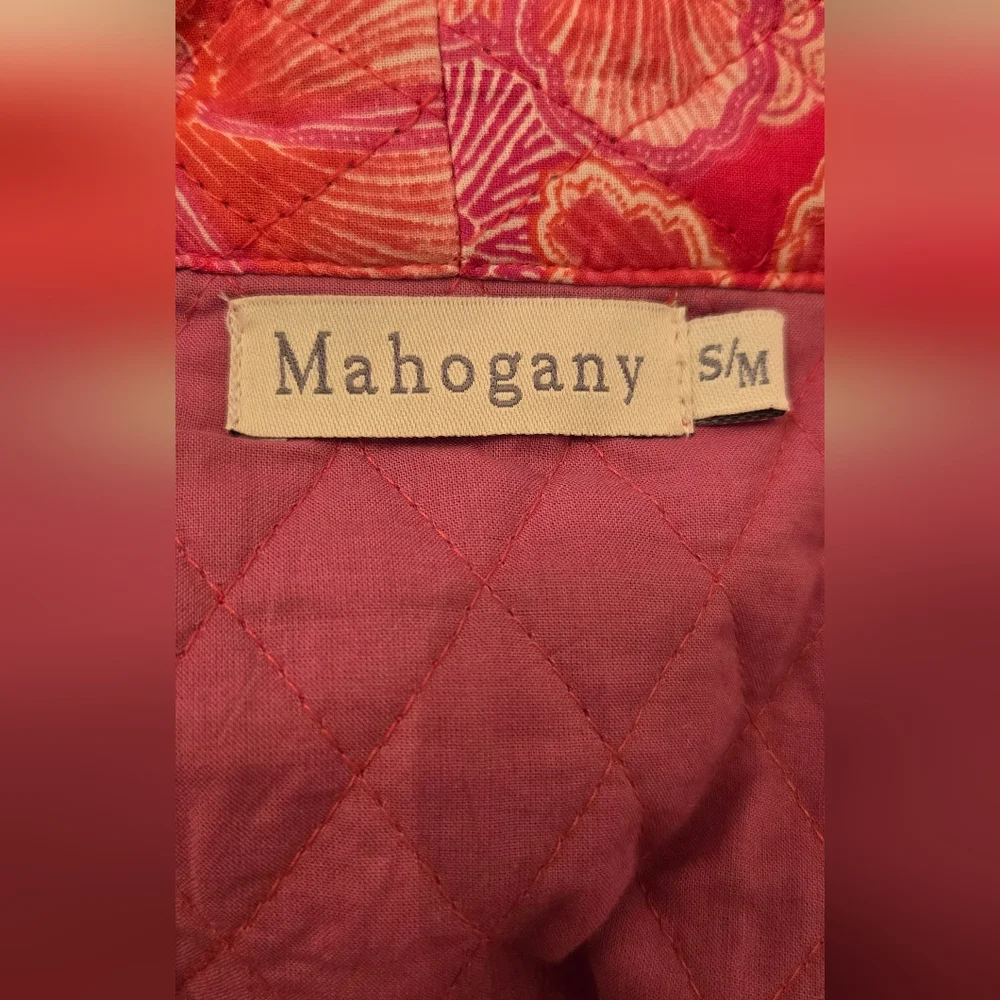 Mahogany Gina Quilted Cotton Floral Kimono Short Robe And PJ Bottoms